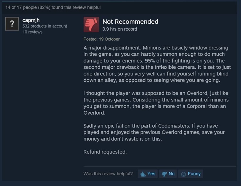 Overlord Steam reviews 3