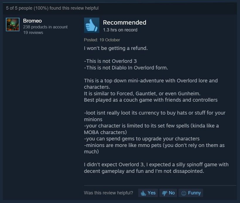 Overlord Steam reviews 6