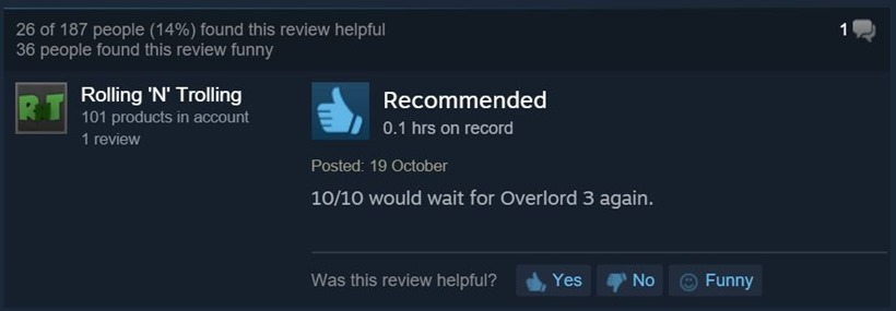 Overlord Steam reviews 8