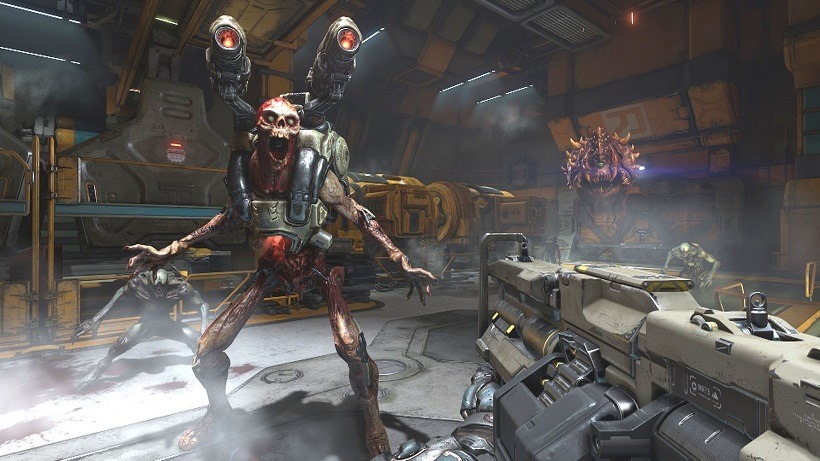DOOM launch trailer channels classic shooting