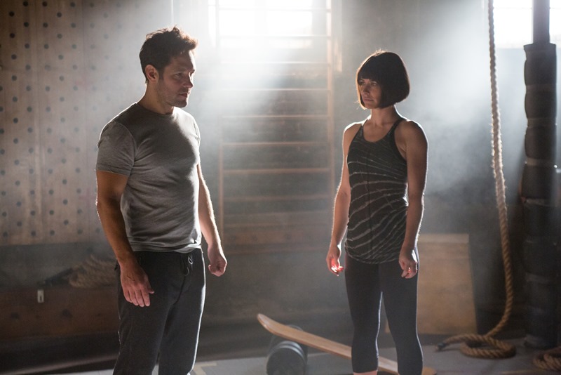 Marvel's Ant-Man L to R: Ant-Man/Scott Lang (Paul Rudd) and Hope van Dyne (Evangeline Lilly) Photo Credit: Zade Rosenthal © Marvel 2015