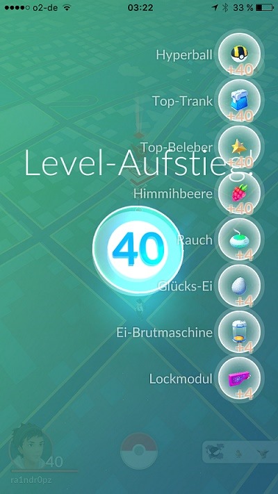 Pokemon GO level 40