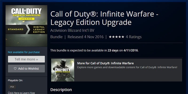 You Ll Be Able To Upgrade Call Of Duty Infinite Warfare S Standard Edition