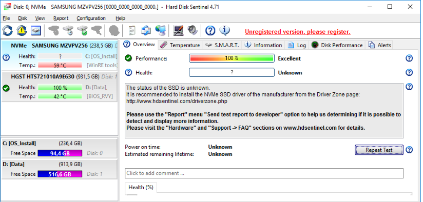 temp nvme