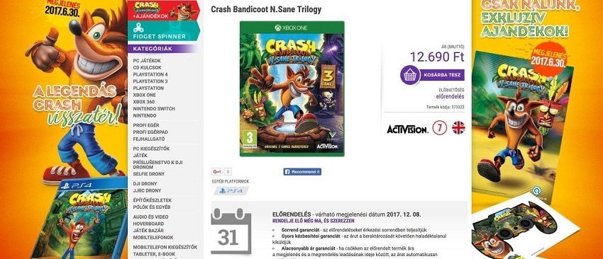 Crash Bandicoot N.Sanity Trilogy on Xbox One