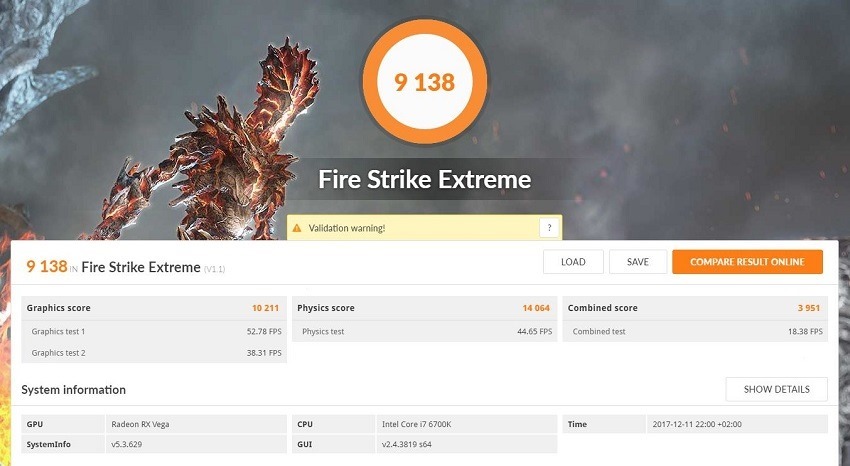 AMD Vega 56 - FireStrike Extreme