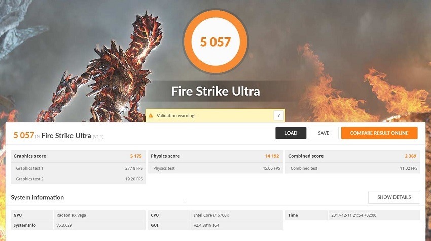 AMD Vega 56 - FireStrike Ultra