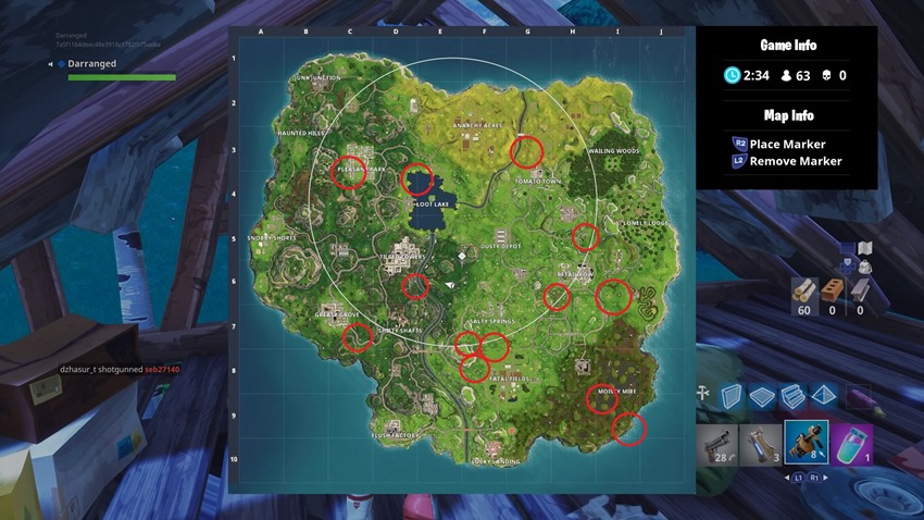 Llama locations Fortnite Battle Royale