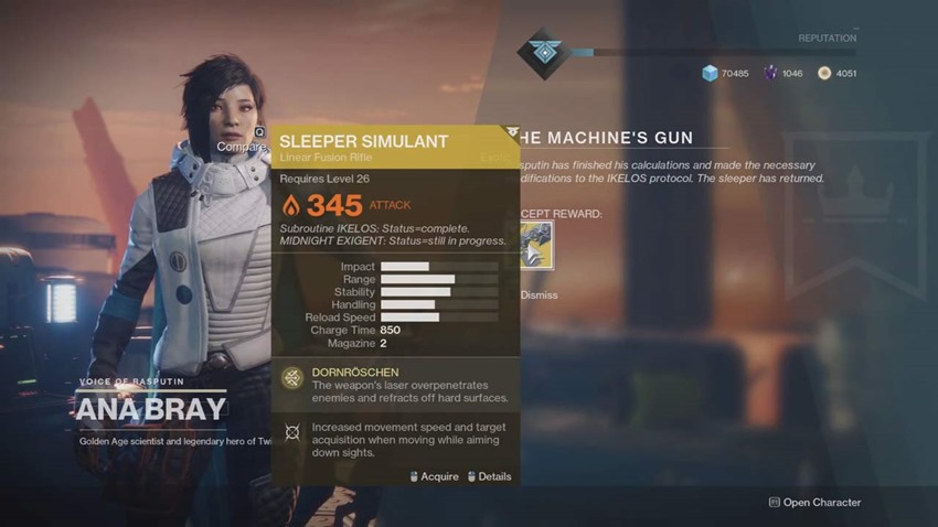 Completing the “Sleeper Simulant” Exotic Weapon Quest