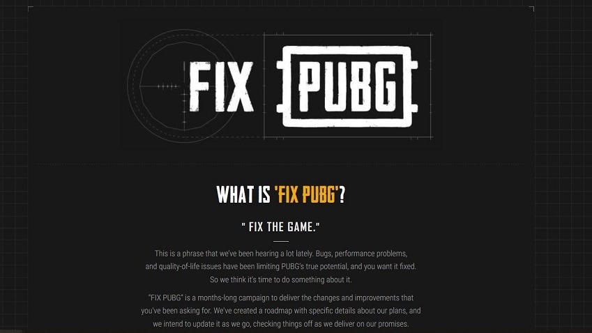 PUBG launches Fix PUBG campaign
