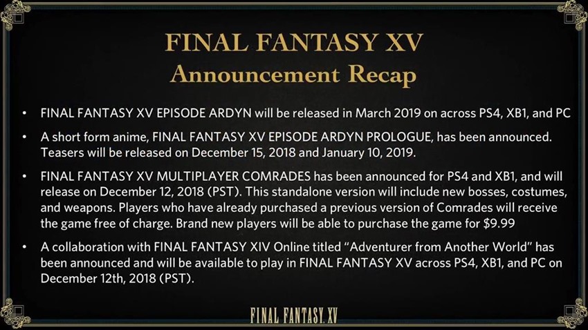 FF XV Announcement