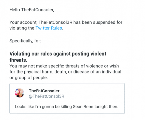 Twitter bans Hitman 2 player for Sean Bean Tweet