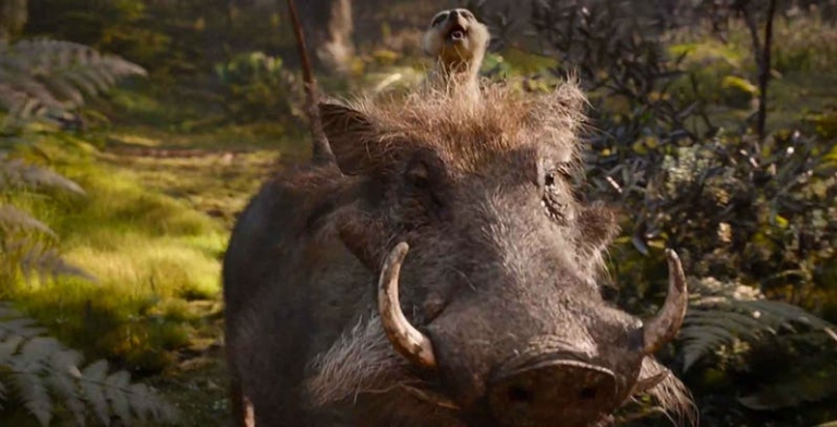 Meet Timon and Pumbaa in these new clips from the live-action The Lion King