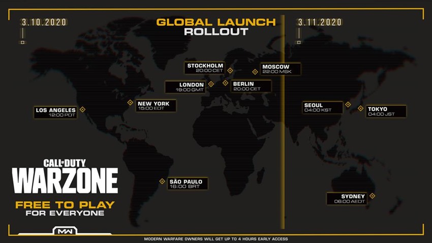 Call of Duty Warzone Global Launch Rollout