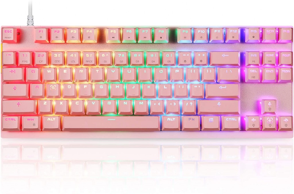 pink gaming mechanical keyboard