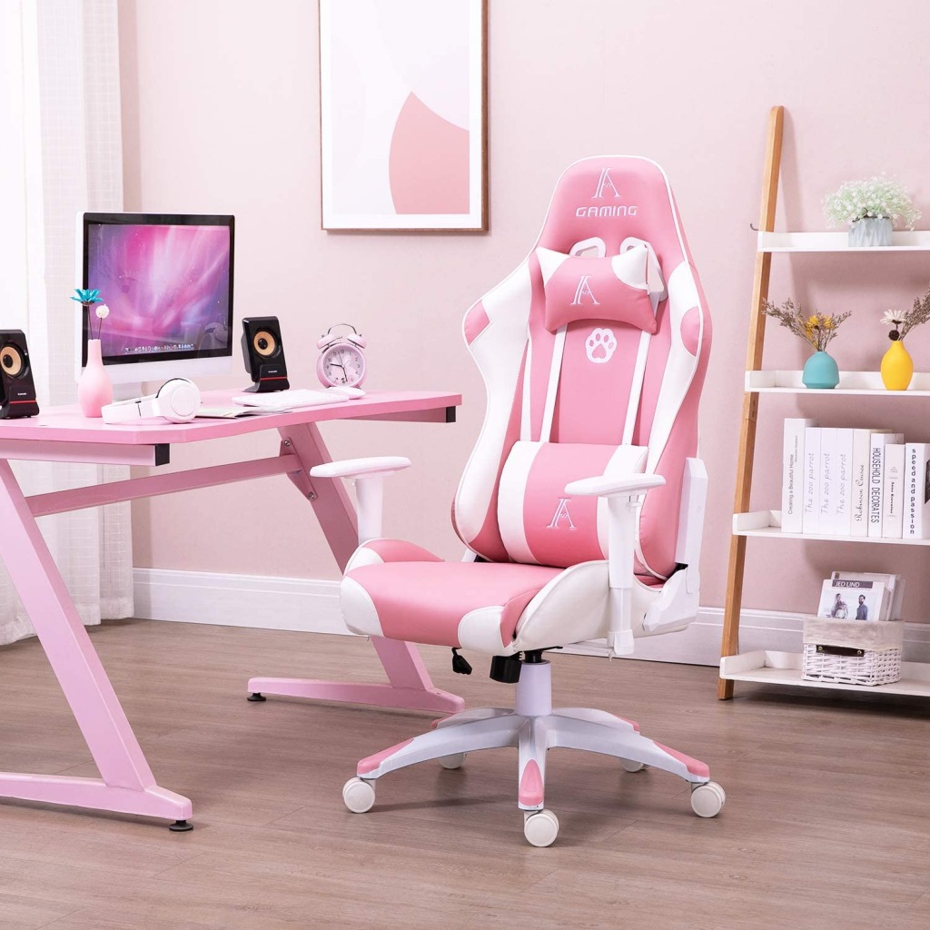 Pink girls gaming chair