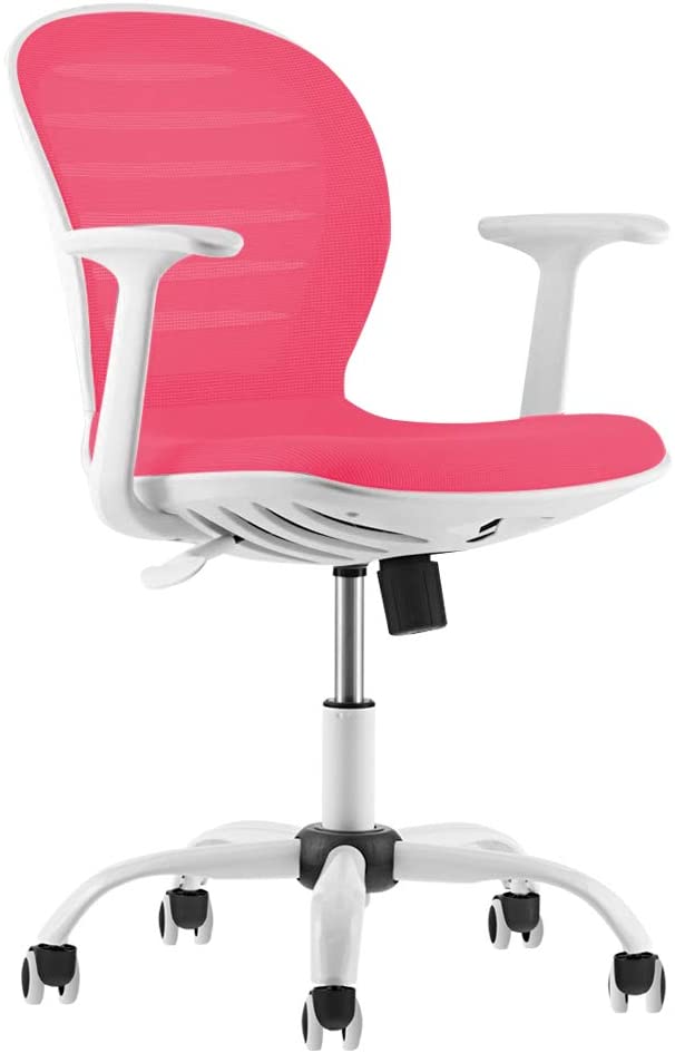 Mid back pink ergonomic chair for gaming