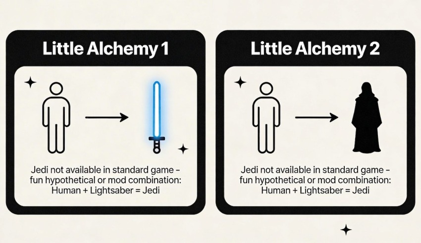 how to make a jedi in little alchemy 1 and 2