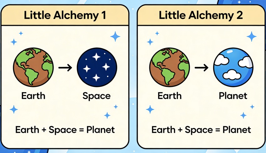 how to make planet in little alchemy 1 and 2