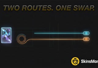 Two routes for a CS2 swap shown as a short direct path and a longer looping route
