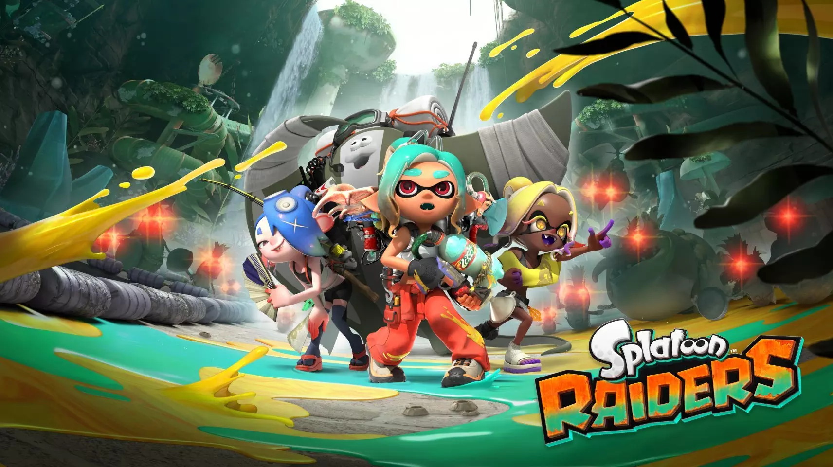 Splatoon Raiders artwork showing characters in a jungle setting