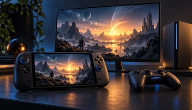 Gaming handheld, controller, monitor and console