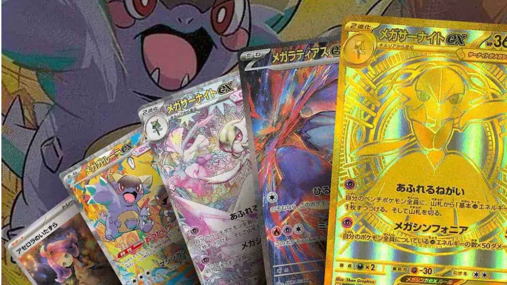 Japanese Pokémon cards with full-art and gold designs