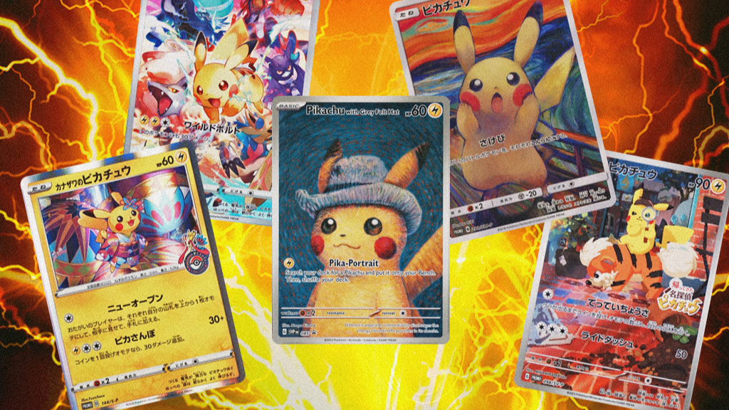 A selection of Japanese and English Pikachu promotional cards
