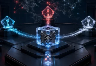 Institutional MPC crypto custody system with three key shares authorizing a secure digital vault