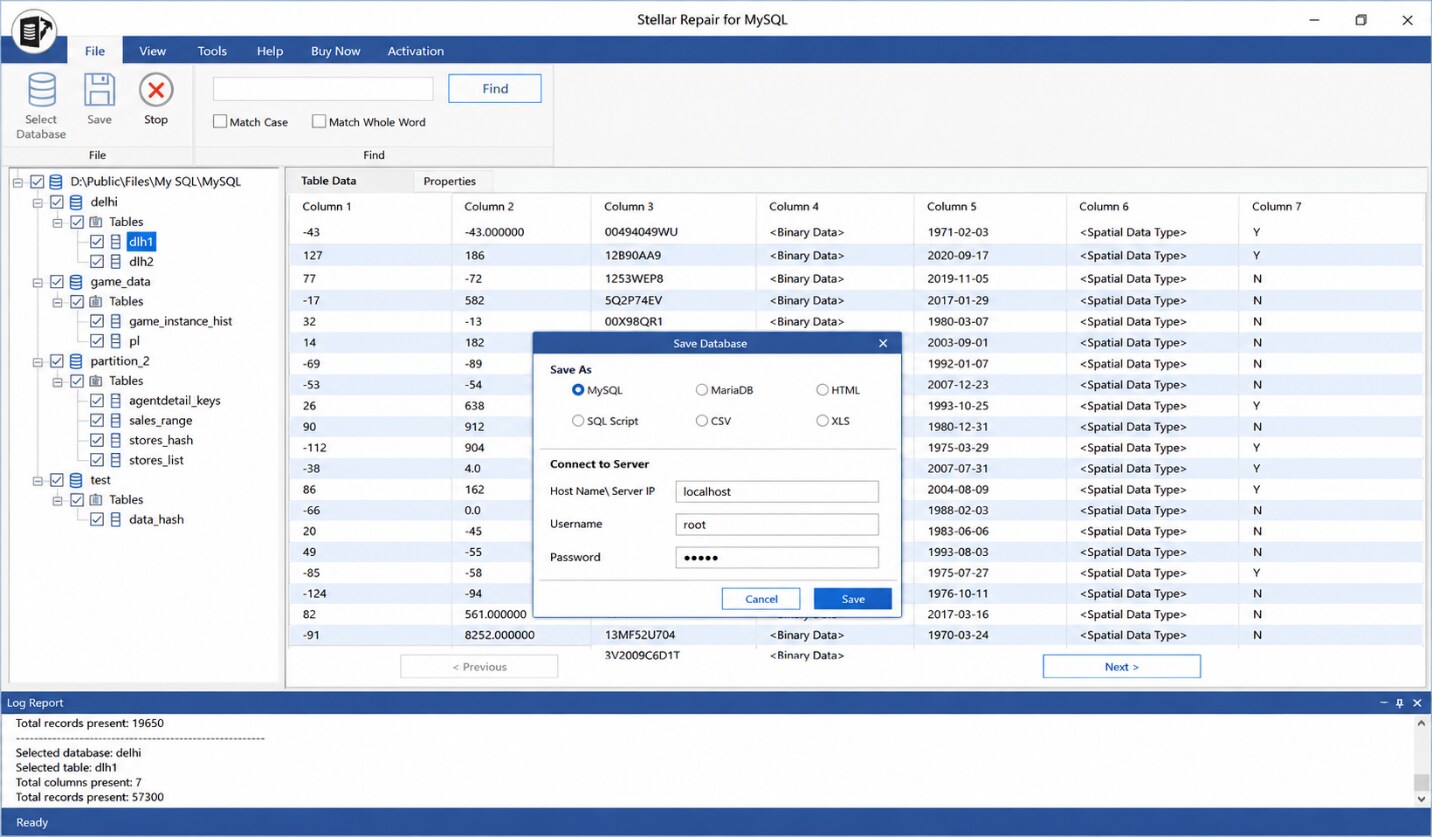 Saving the repaired MySQL database