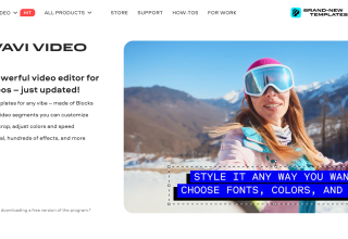Movavi Video Editor 2027 website showing adjustable video templates and Blocks