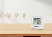 TempPro hygrometer on a wooden tabletop displaying temperature and relative humidity
